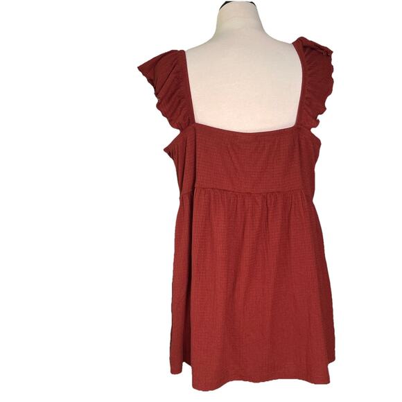 Torrid Blouse Women’s 1X Brown Lace Square Neck Sleeveless Peasant Top - Picture 4 of 4